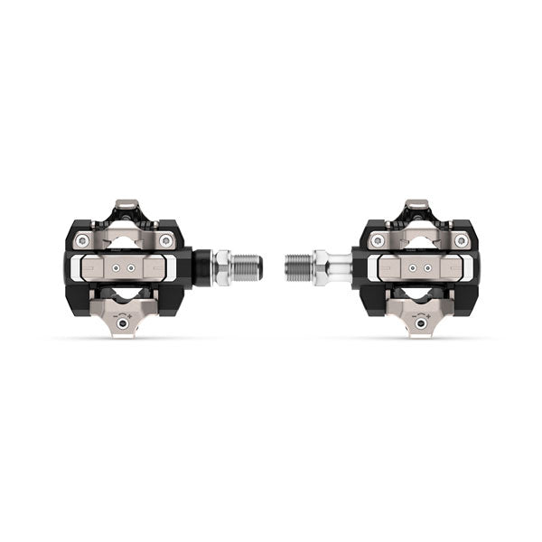 Garmin Rally Shimano SPD Compatible Power Meter Pedals XC110 Single Sided - Side by Side Image View with White Background - Bikers.SG